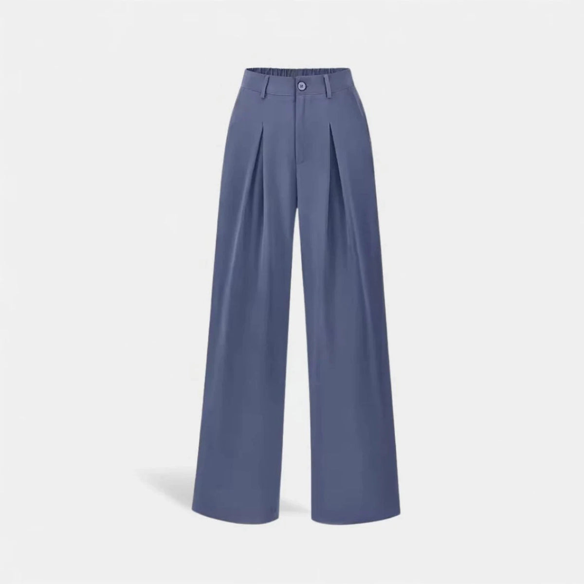 Dames Wijde Broek met Plooien en Hoge Taille