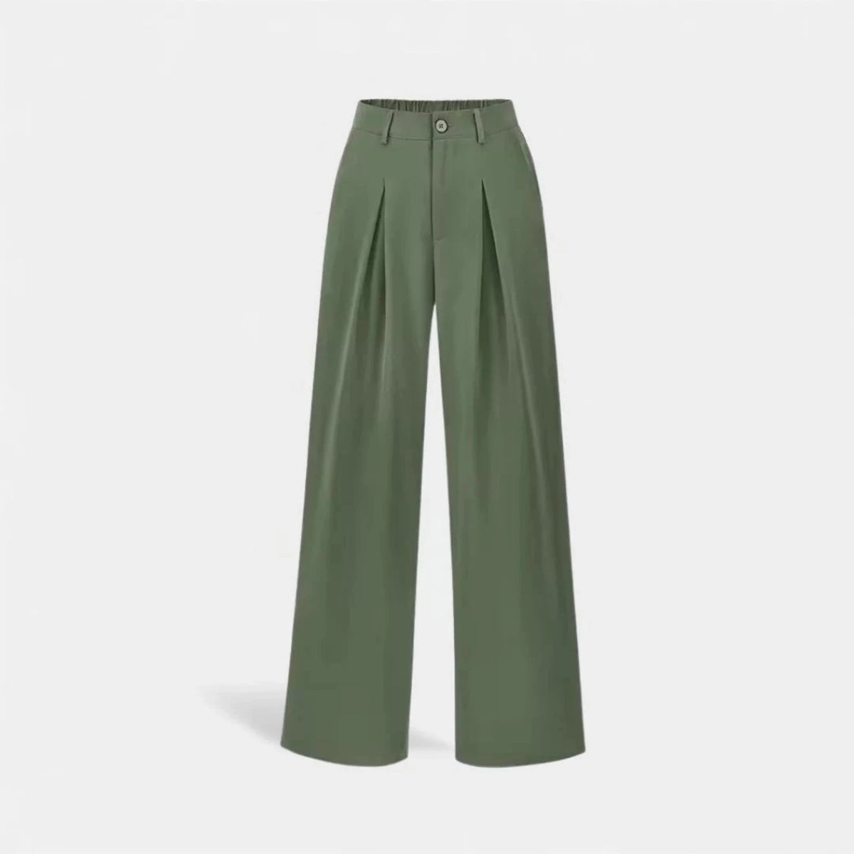 Dames Wijde Broek met Plooien en Hoge Taille
