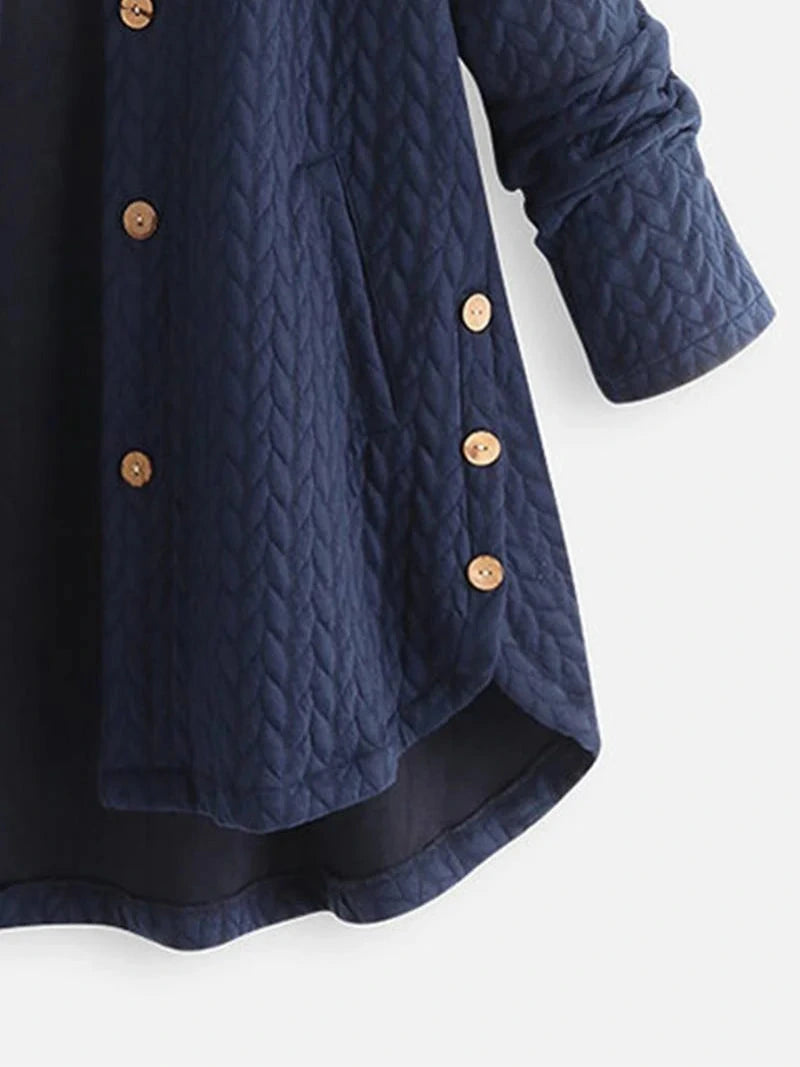Dames Winterjas met Capuchon en Knoopsluiting