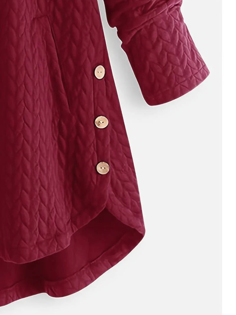 Dames Winterjas met Capuchon en Knoopsluiting