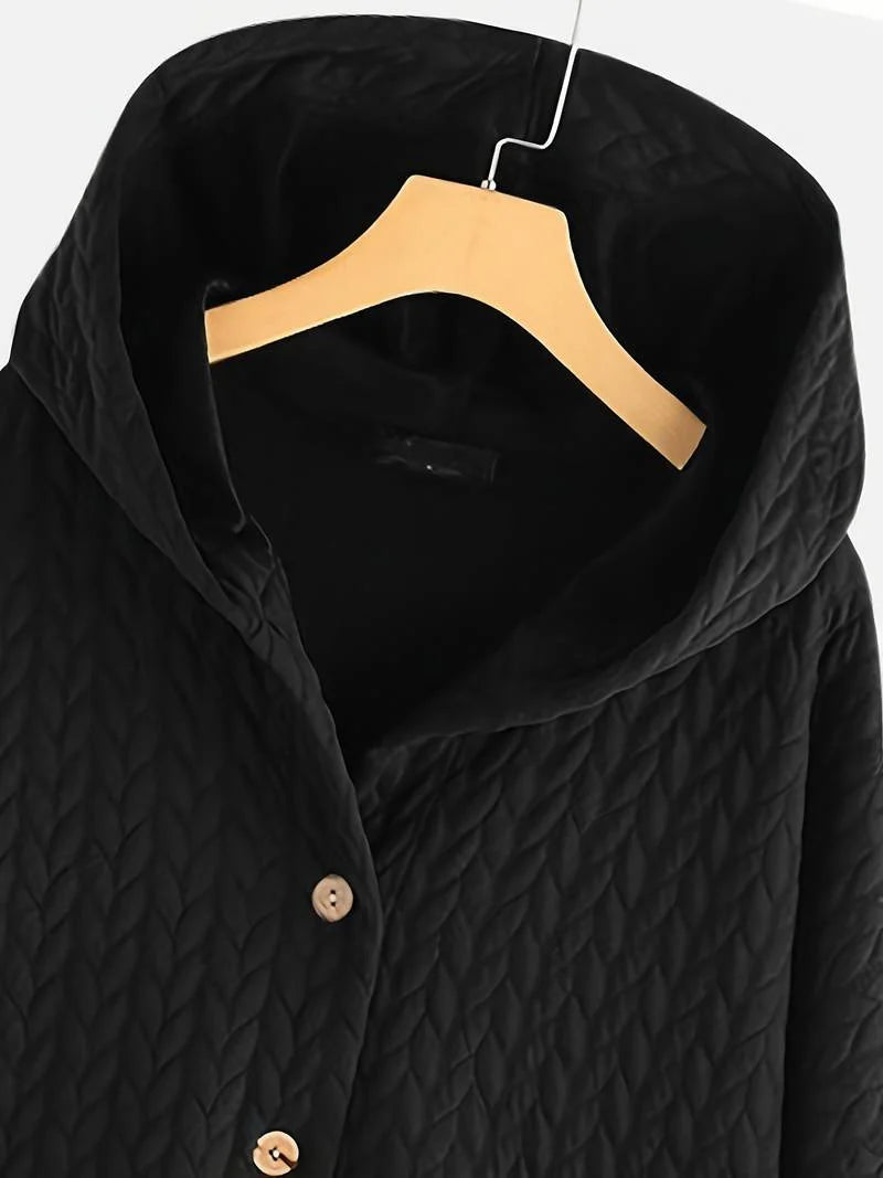 Dames Winterjas met Capuchon en Knoopsluiting
