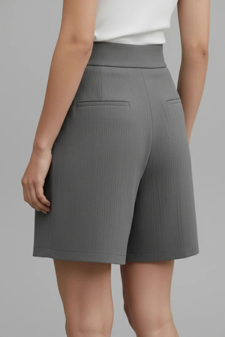 Dames Zomershorts met Hoge Taille en Wijde Pijpen