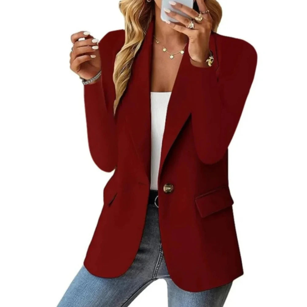 Dames blazer met lange mouwen en zakken