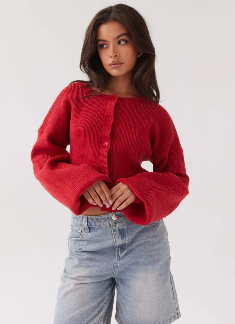 Dames gebreide cardigan met knoopsluiting