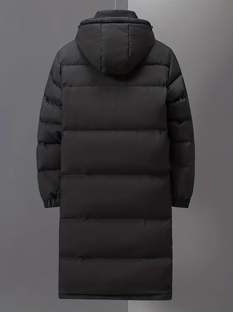 Dames lange parka pufferjas met gewatteerde afwerking