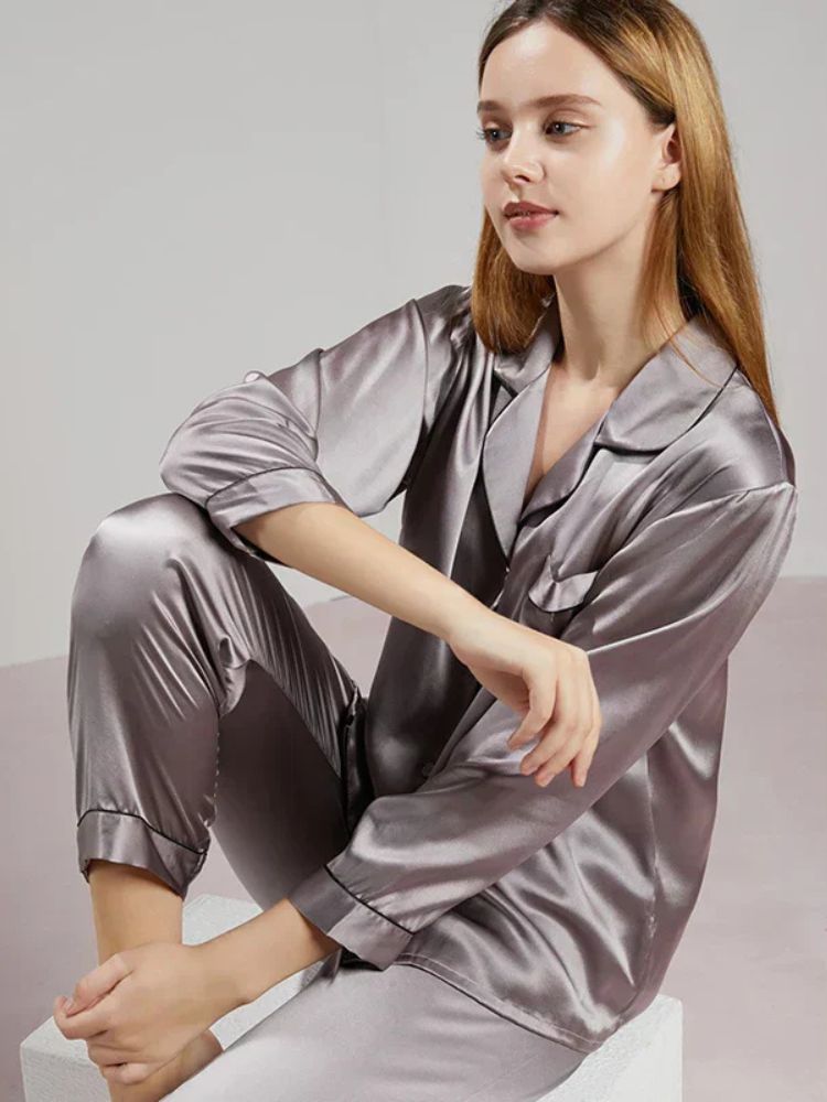 Damespyjama Tweedelig met Satijnlook