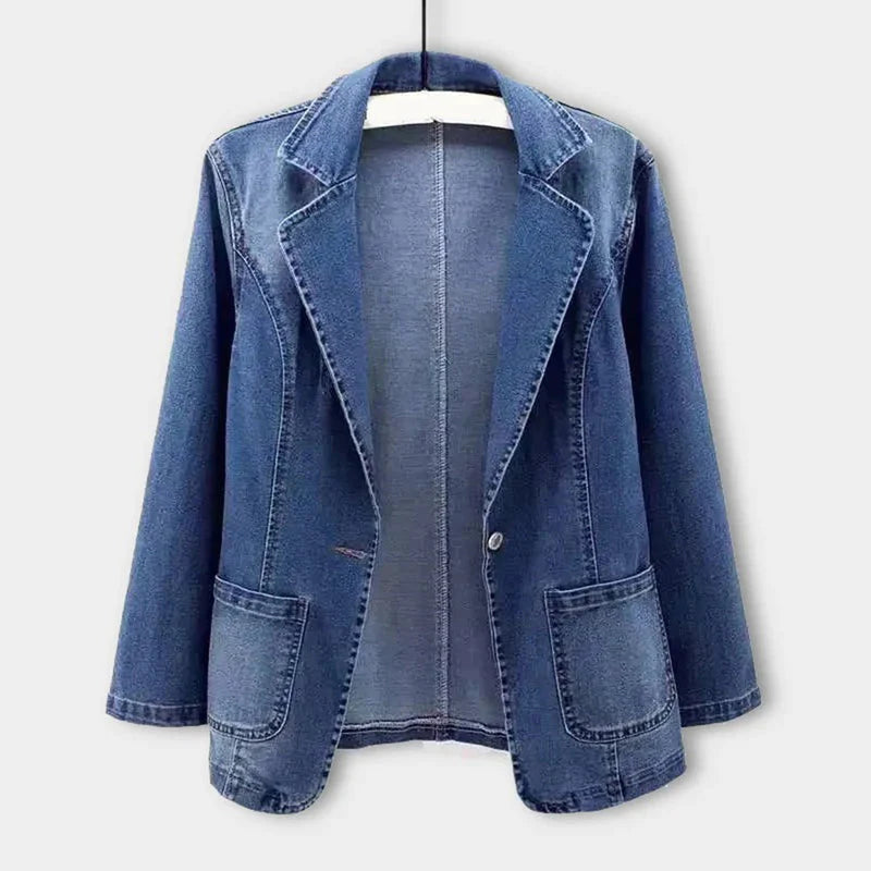Denim blazer met knoopsluiting voor dames