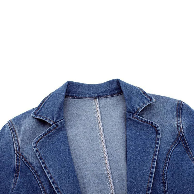 Denim blazer met knoopsluiting voor dames