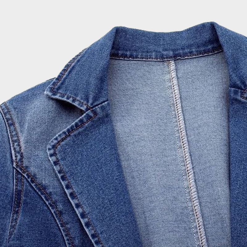 Denim blazer met knoopsluiting voor dames