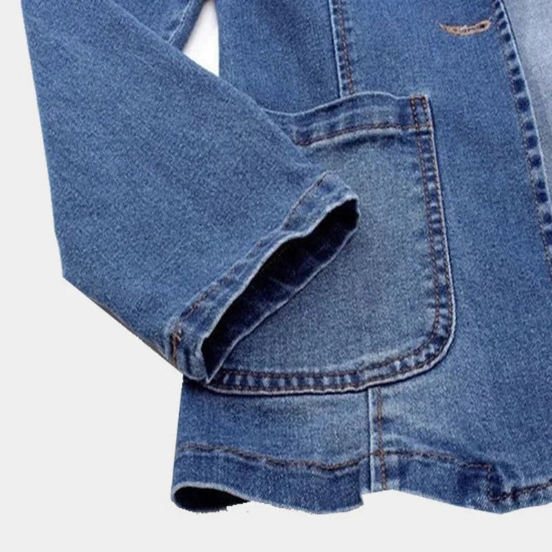 Denim blazer met knoopsluiting voor dames