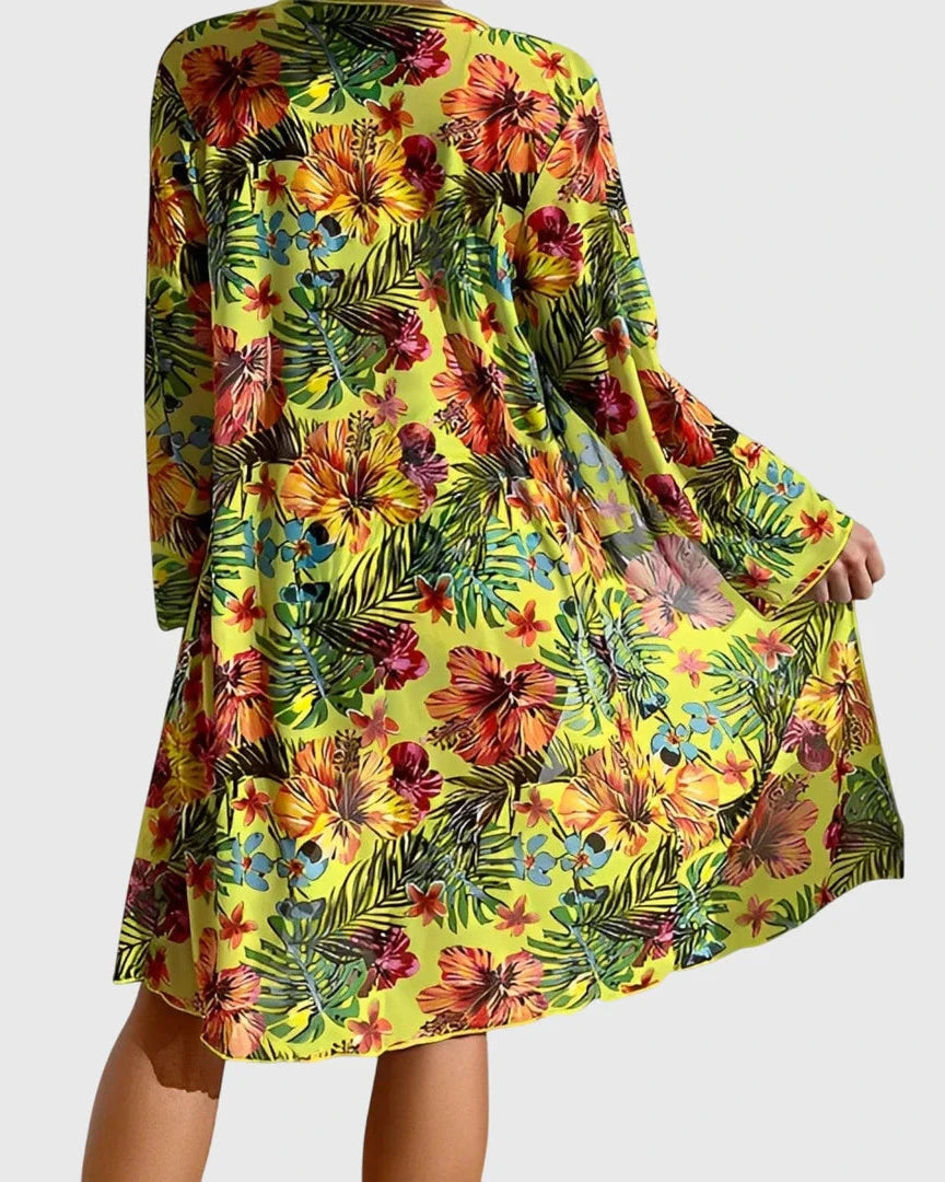 Driedelige Dames Bikini Set met Bloemenprint