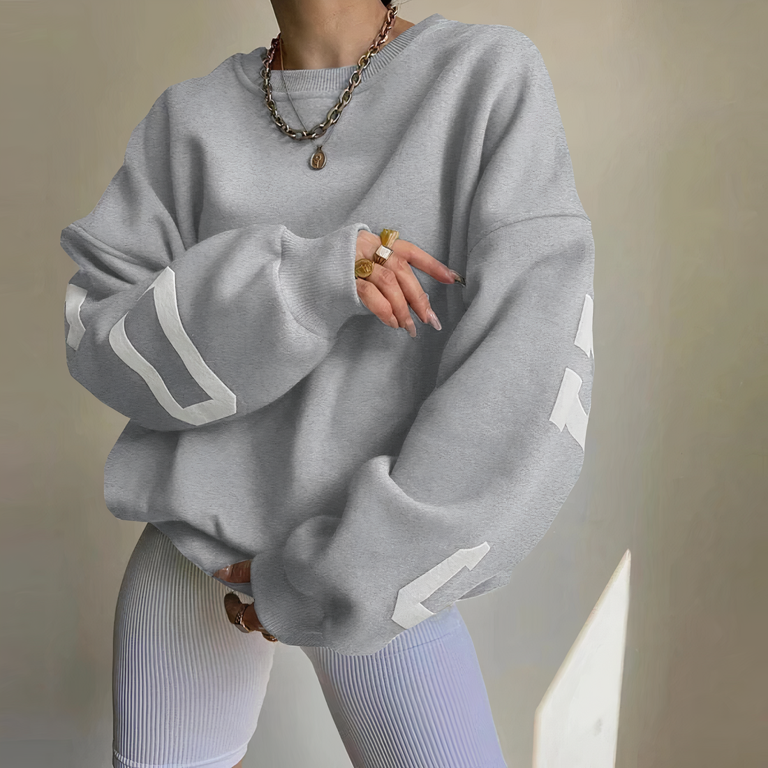 Oversized pullover met ronde hals voor dames