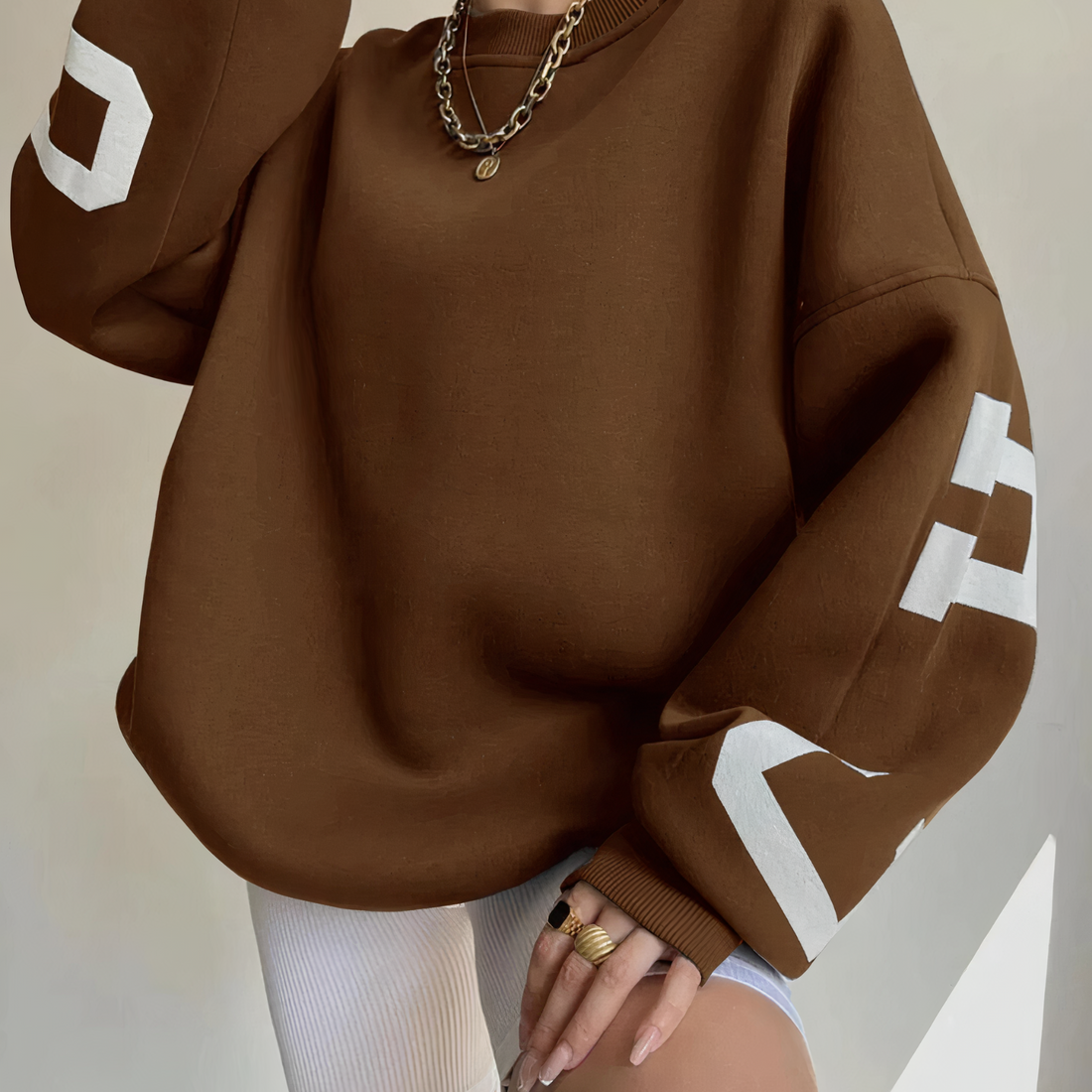 Oversized pullover met ronde hals voor dames