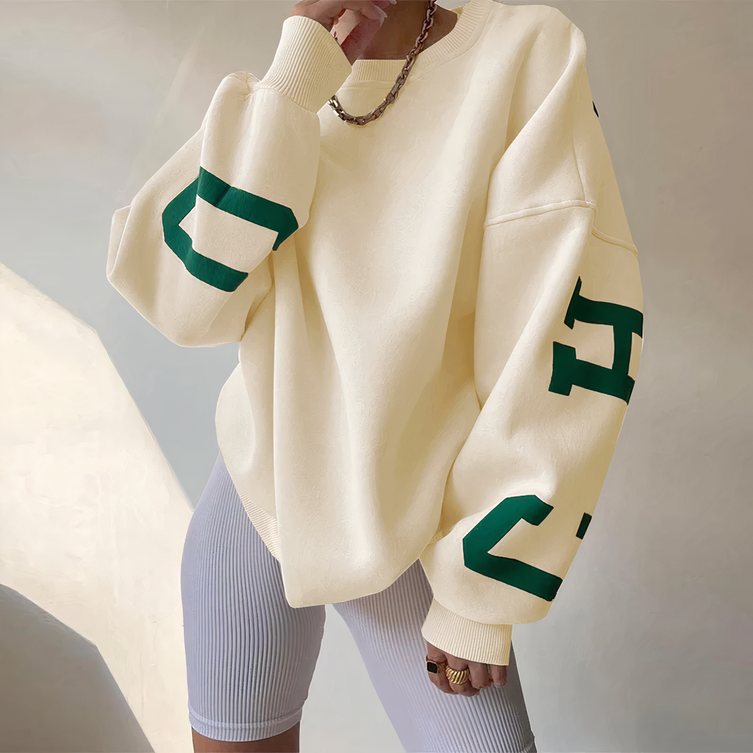 Oversized pullover met ronde hals voor dames