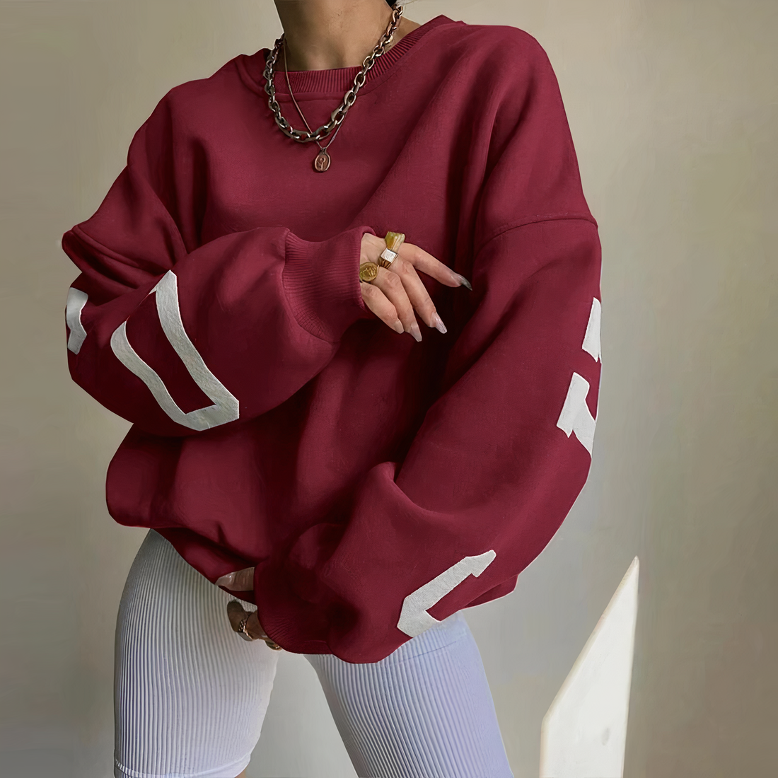 Oversized pullover met ronde hals voor dames
