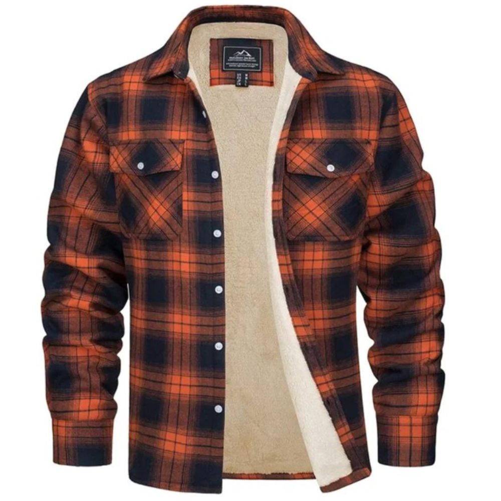 Flanellen jack met fleece voering en knoopsluiting voor heren
