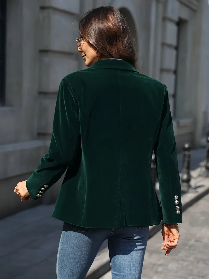 Fluwelen Blazer voor Dames met Gestructureerde Pasvorm