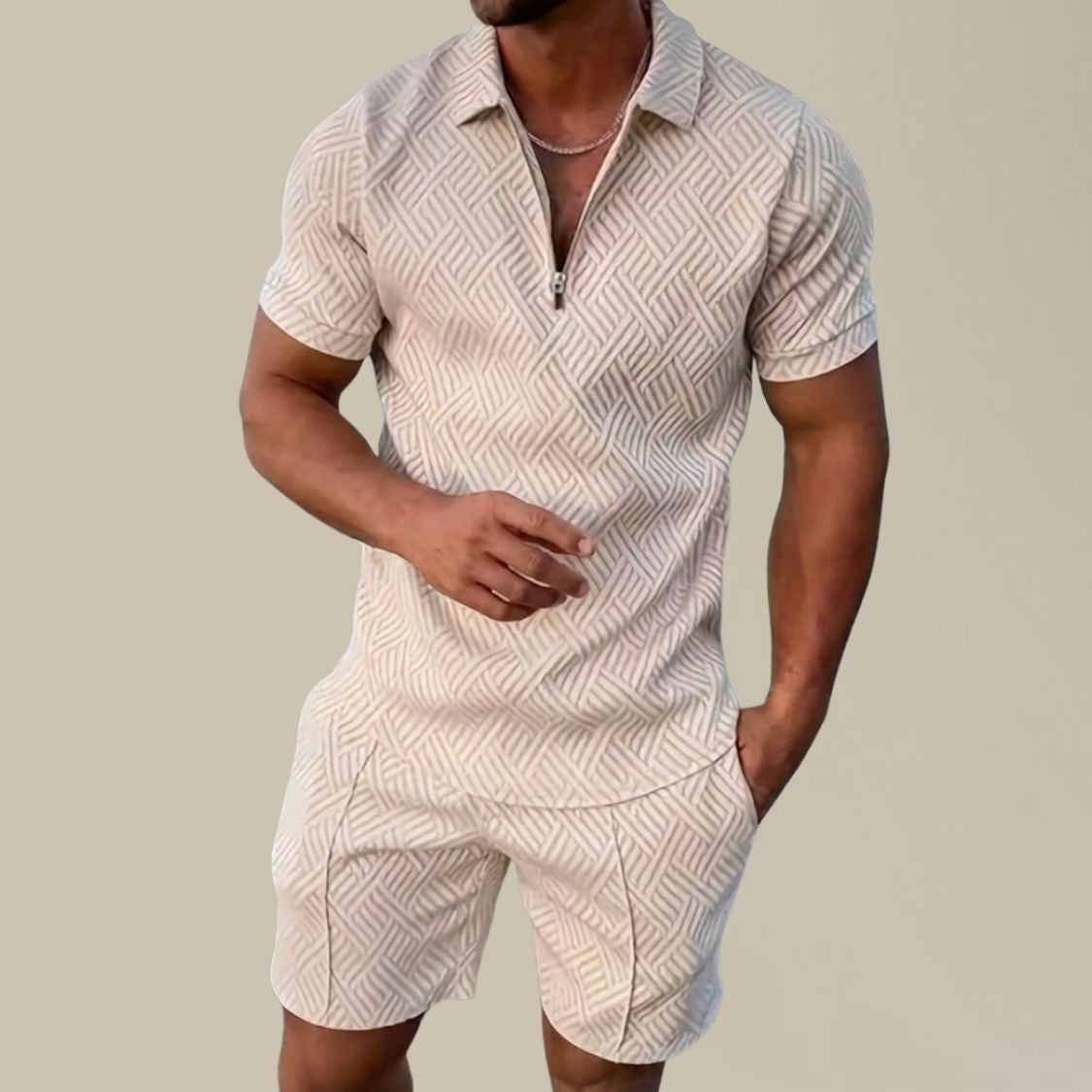 Geribde Heren Zomerset met Polo en Korte Broek