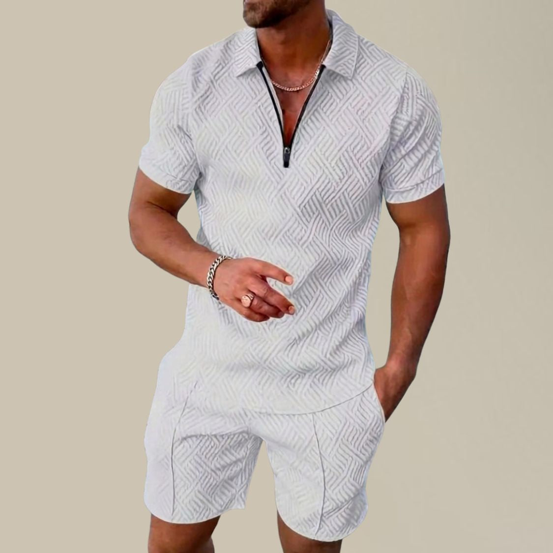 Geribde Heren Zomerset met Polo en Korte Broek