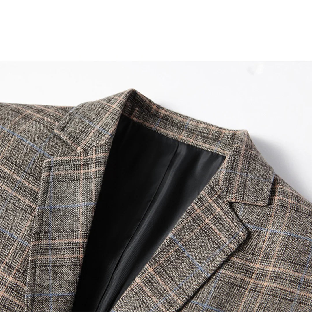 Geruite blazer met tweeknoopssluiting voor heren