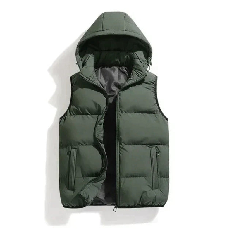 Gewatteerde Bodywarmer Heren met Capuchon en Ritssluiting