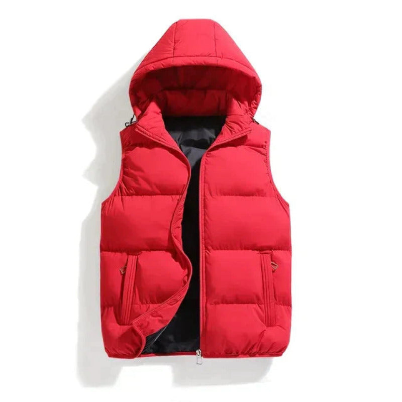 Gewatteerde Bodywarmer Heren met Capuchon en Ritssluiting