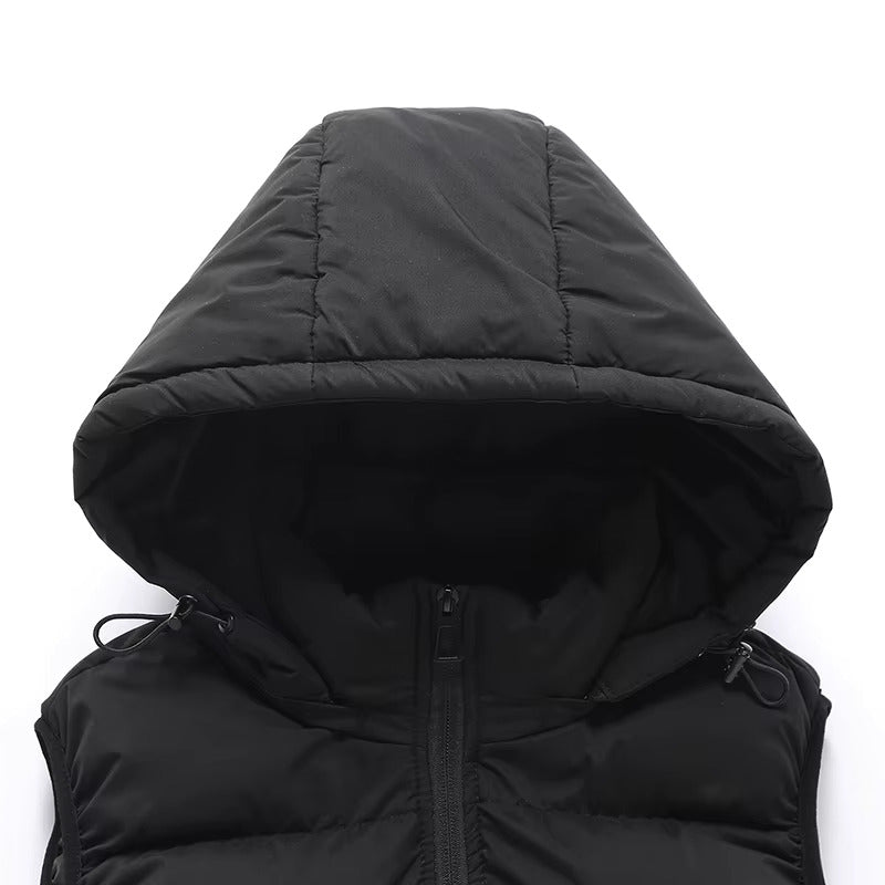 Gewatteerde Bodywarmer Heren met Capuchon en Ritssluiting