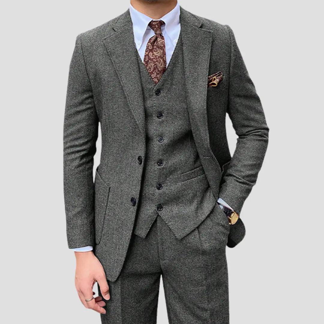 Heren 3-Delig Pak met Blazer, Gilet en Pantalon