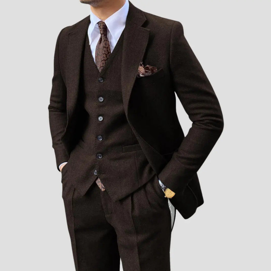 Heren 3-Delig Pak met Blazer, Gilet en Pantalon