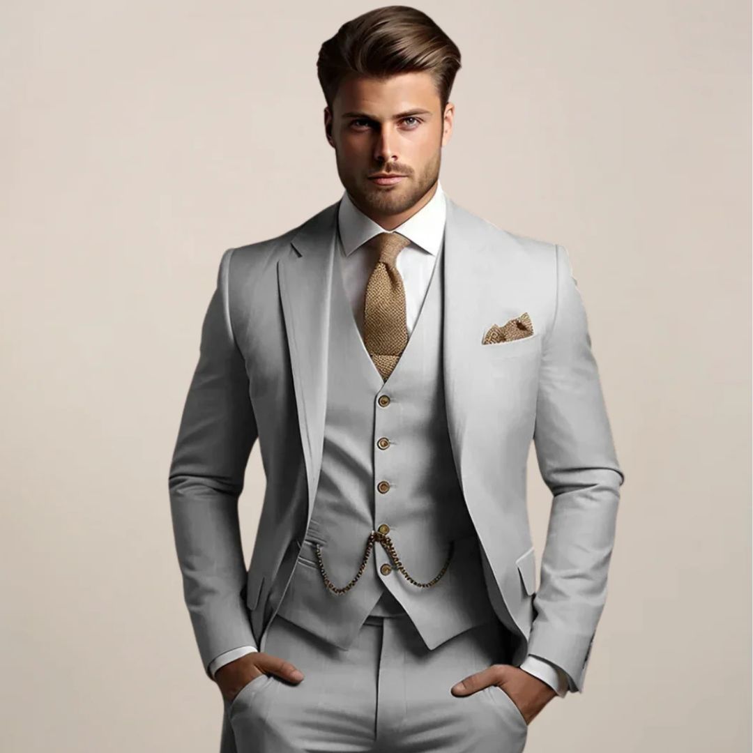 Heren 3-delig Pak met Blazer, Gilet en Broek