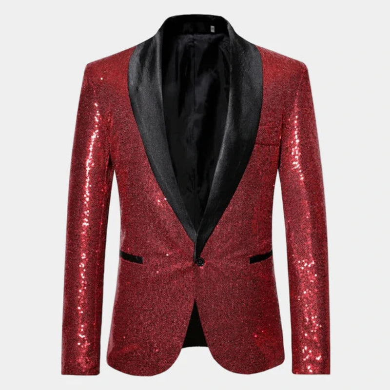 Heren Blazer met Glitters in Smokingstijl