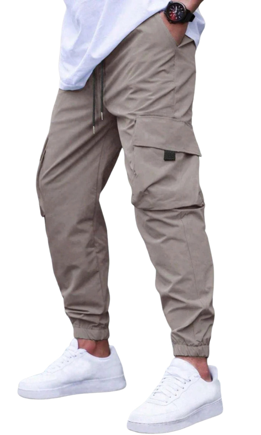 Heren Cargo Jogger Broek met Cargozakken en Elastische Enkelboorden