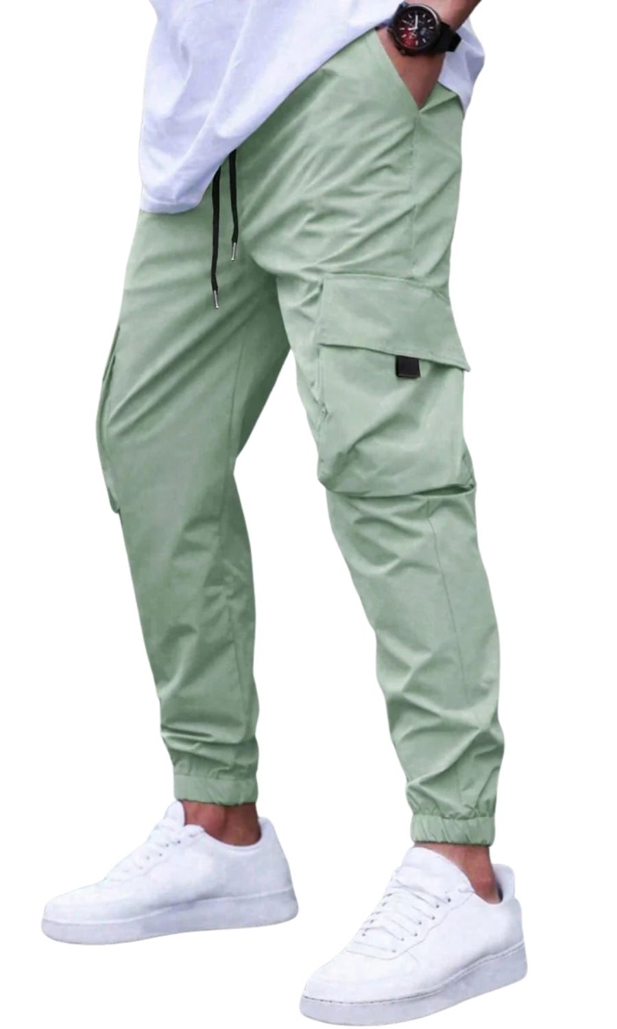 Heren Cargo Jogger Broek met Cargozakken en Elastische Enkelboorden
