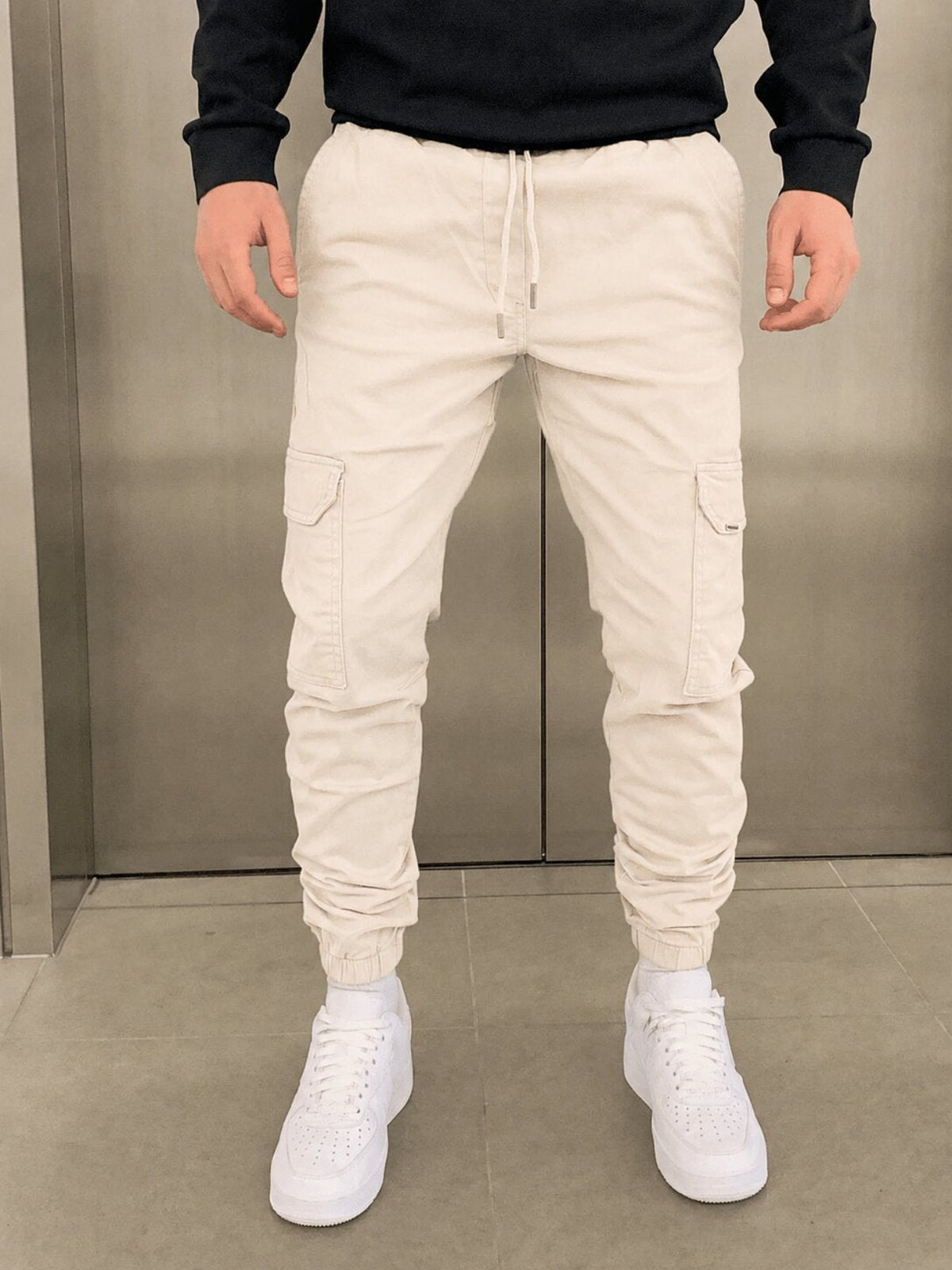 Heren Cargo Joggingbroek met Verstelbare Taille en Meerdere Zakken
