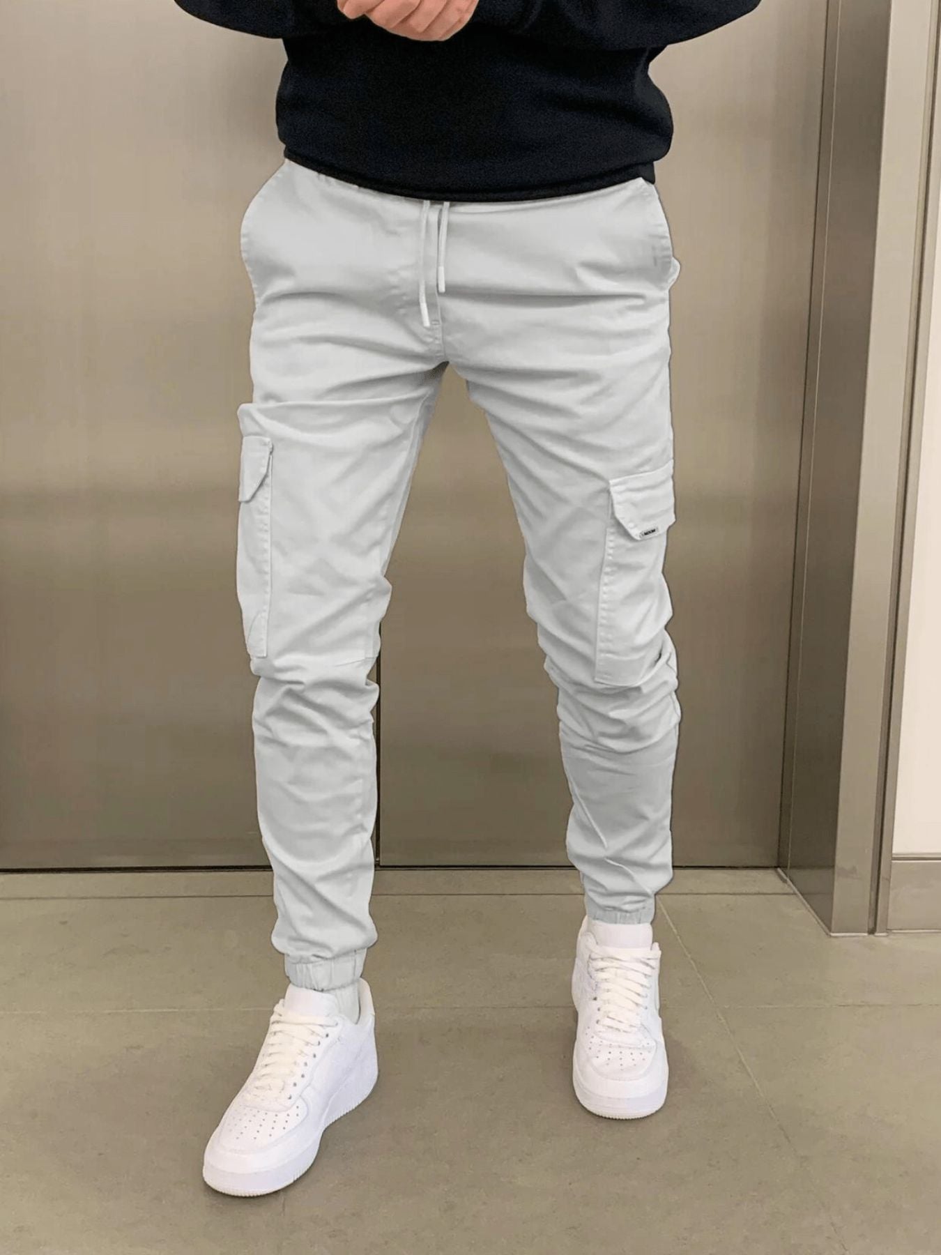 Heren Cargo Joggingbroek met Verstelbare Taille en Meerdere Zakken