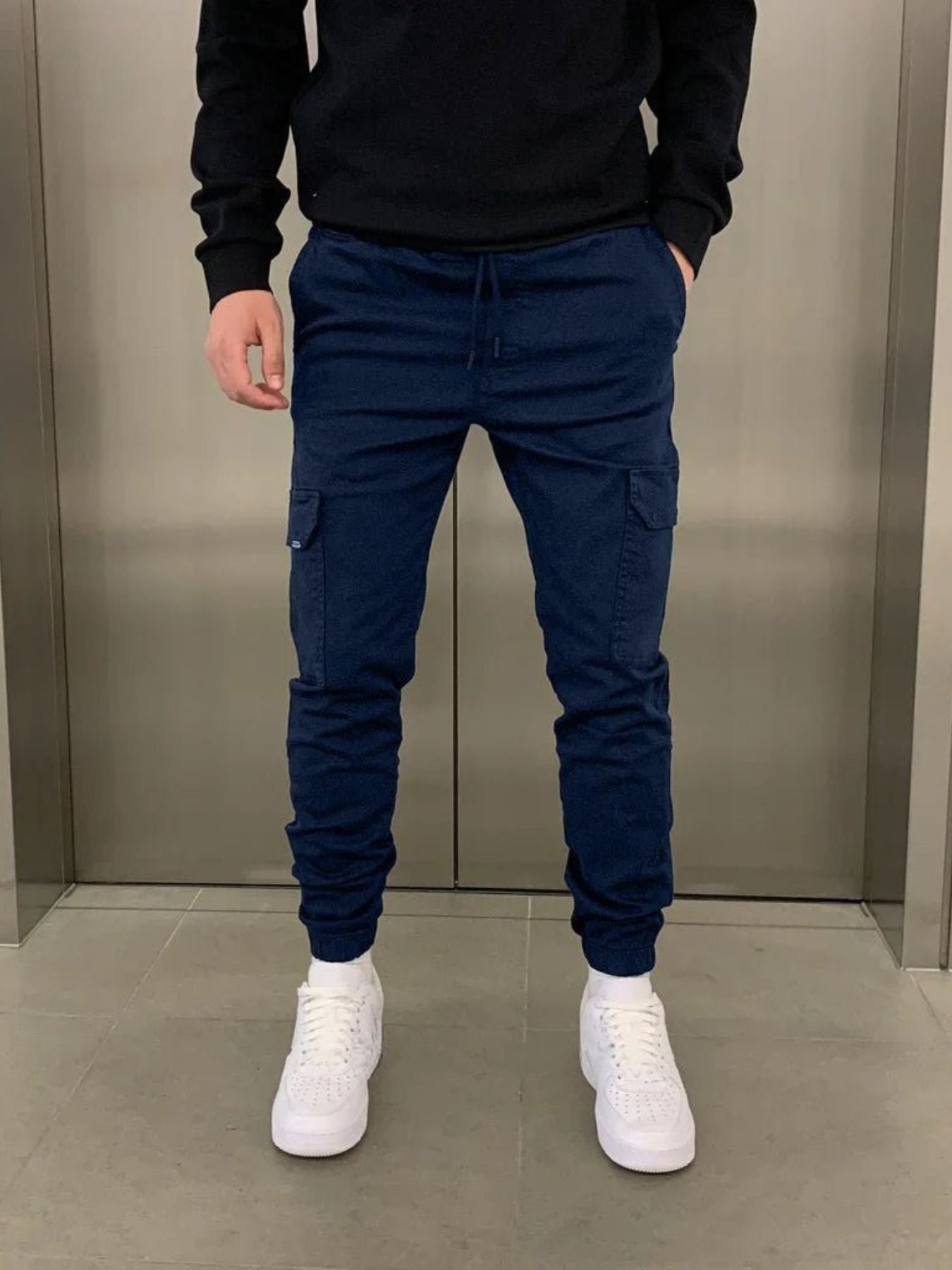 Heren Cargo Joggingbroek met Verstelbare Taille en Meerdere Zakken