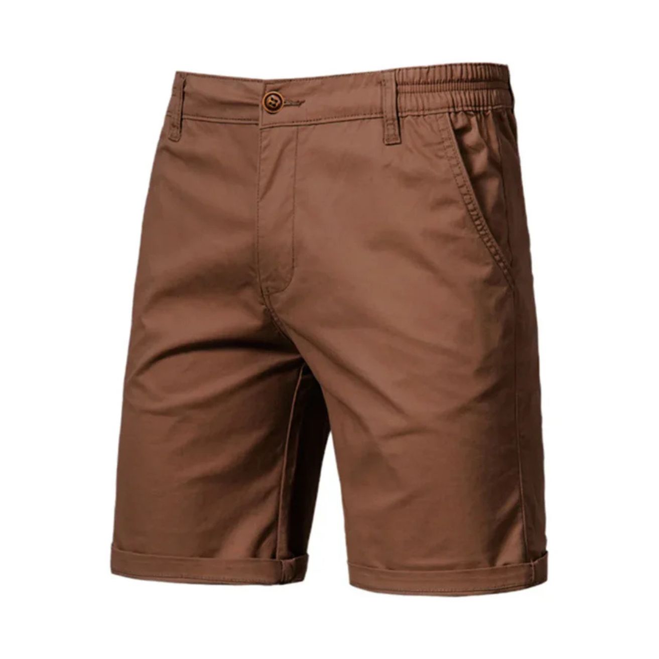 Heren Chino Korte Broek met Knoopsluiting en Meerdere Zakken