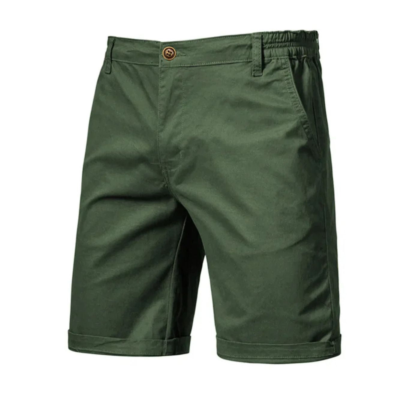 Heren Chino Korte Broek met Knoopsluiting en Meerdere Zakken