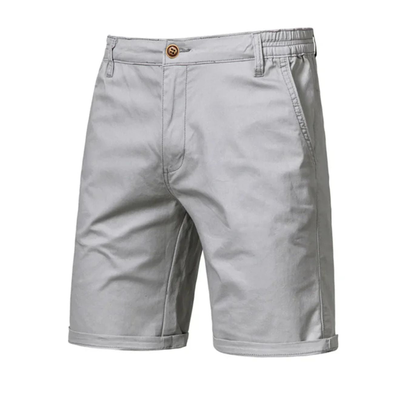 Heren Chino Korte Broek met Knoopsluiting en Meerdere Zakken