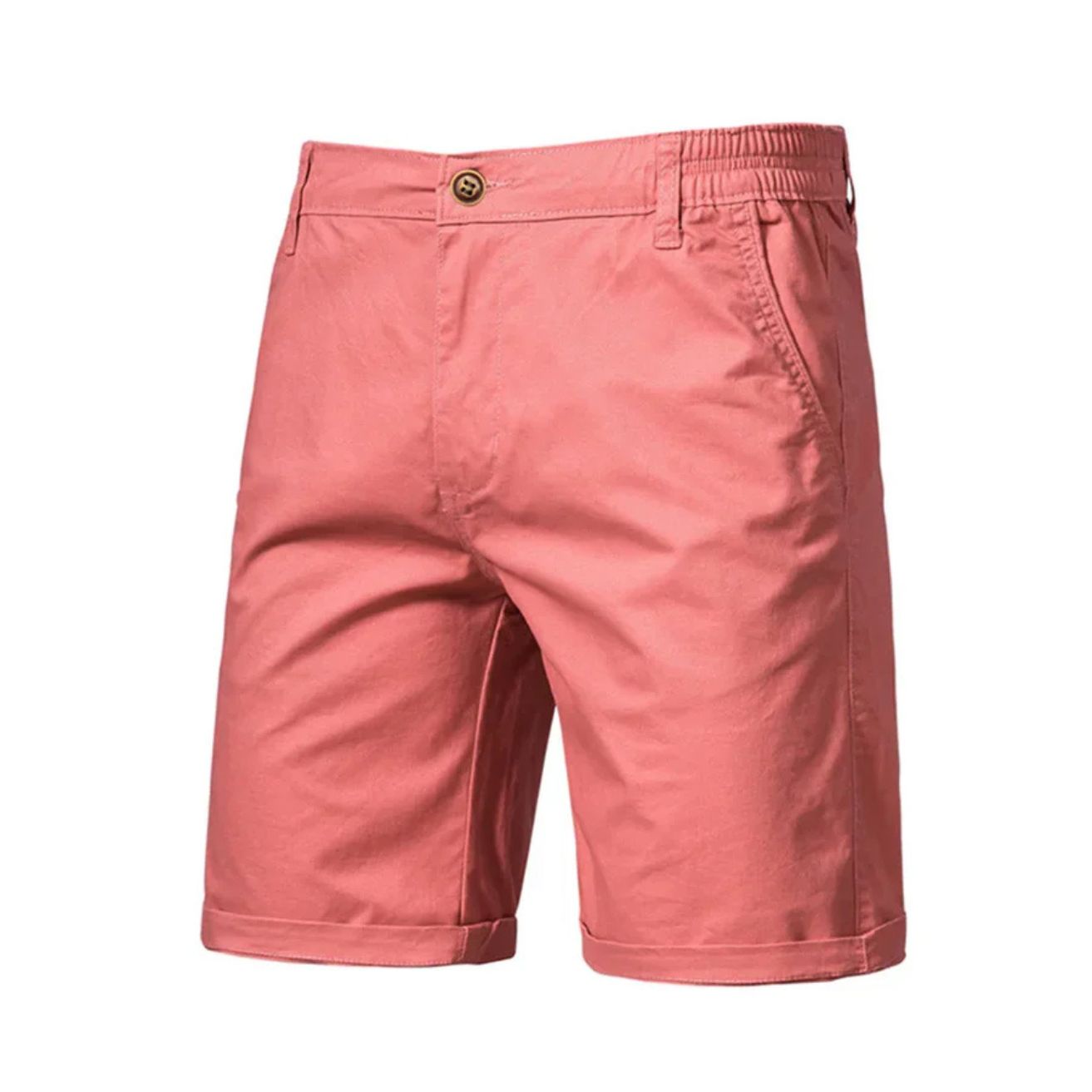 Heren Chino Korte Broek met Knoopsluiting en Meerdere Zakken