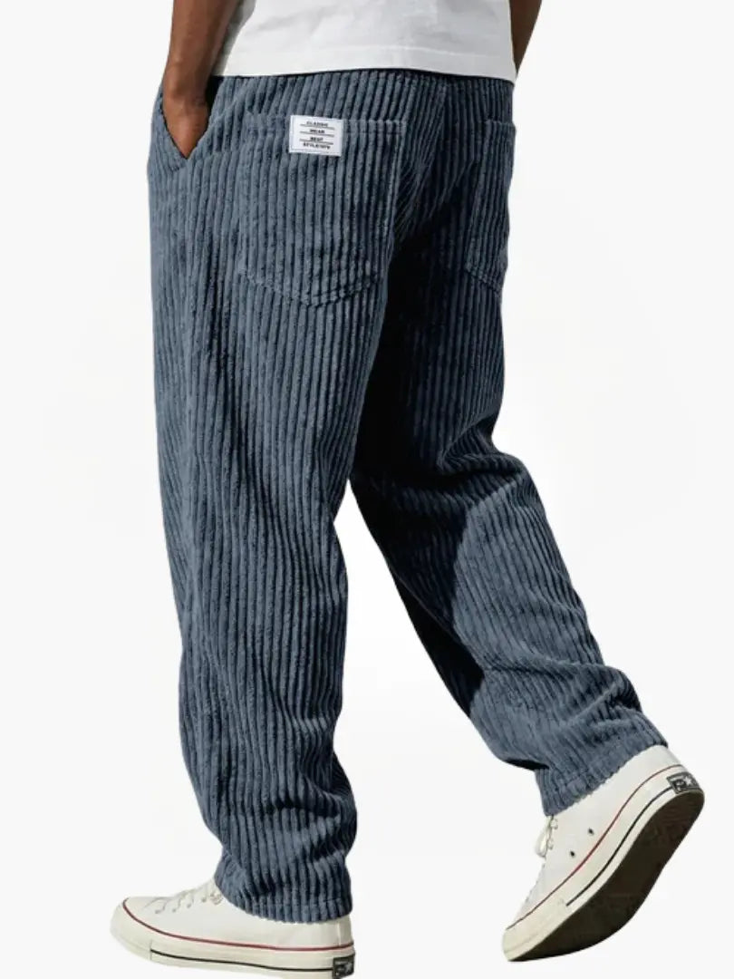 Heren Corduroy Broek met Rechte Pijpen en Losse Pasvorm