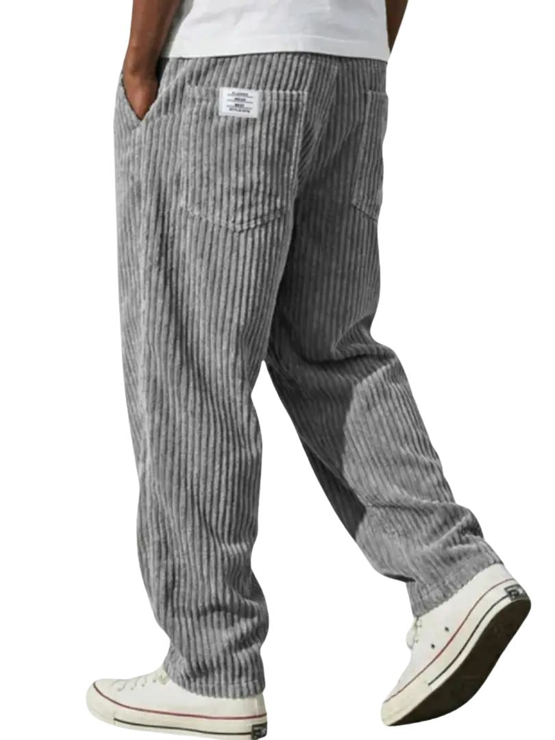 Heren Corduroy Broek met Rechte Pijpen en Losse Pasvorm