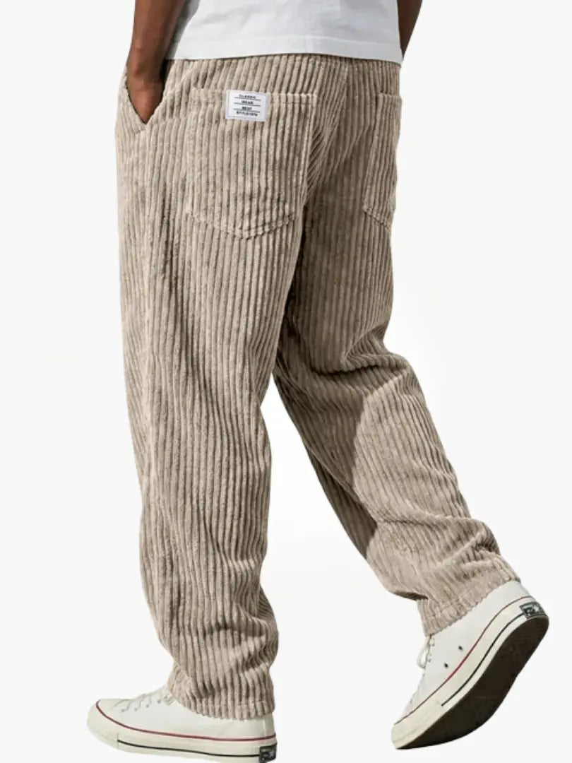 Heren Corduroy Broek met Rechte Pijpen en Losse Pasvorm