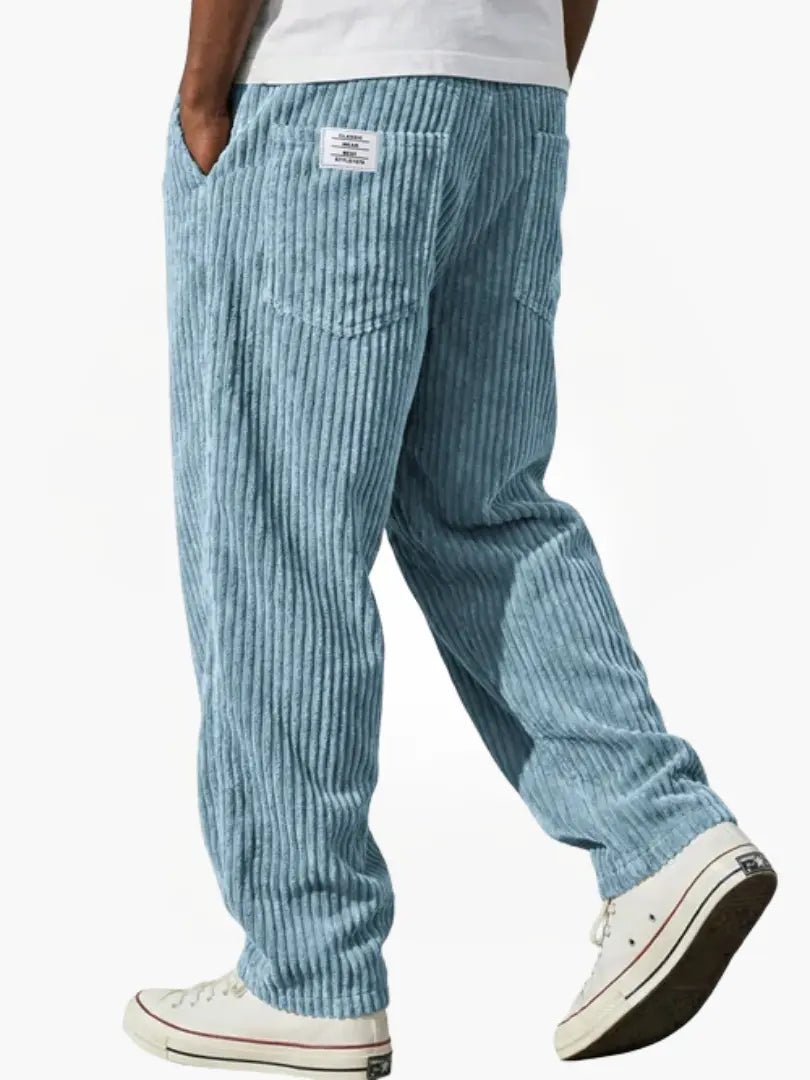 Heren Corduroy Broek met Rechte Pijpen en Losse Pasvorm