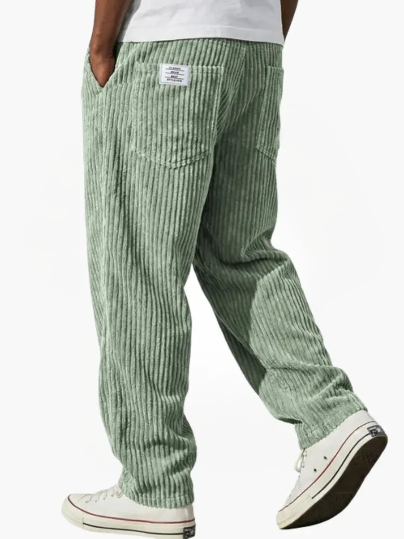 Heren Corduroy Broek met Rechte Pijpen en Losse Pasvorm