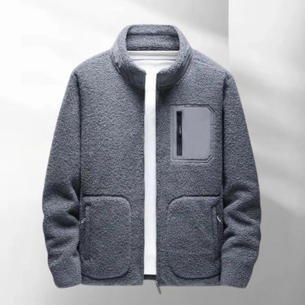 Heren Fleece Jas met Ritssluiting en Opstaande Kraag