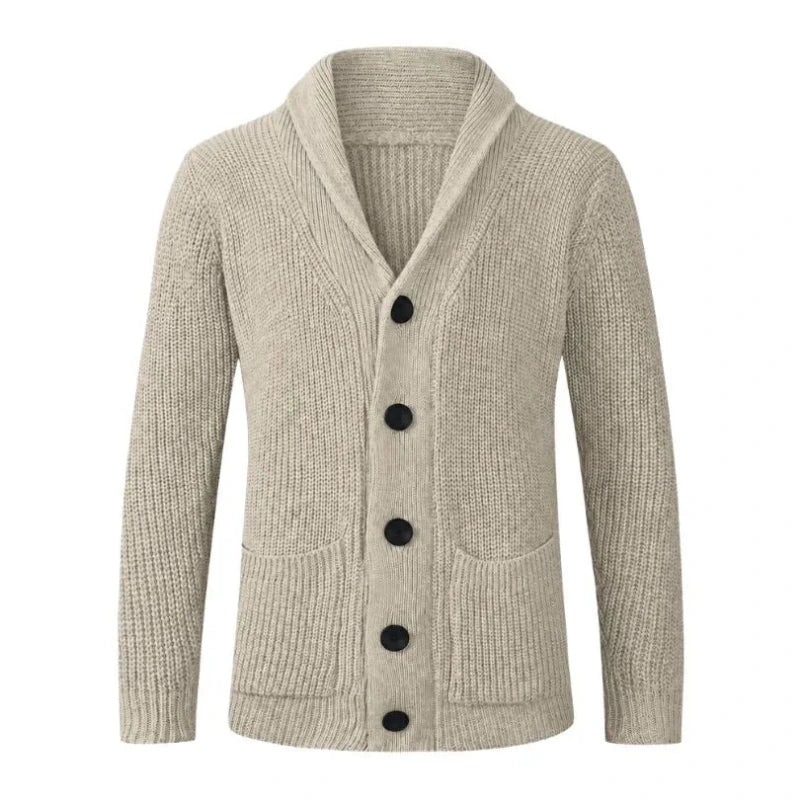 Heren Gebreid Vest met Knoopsluiting en Sjaalkraag