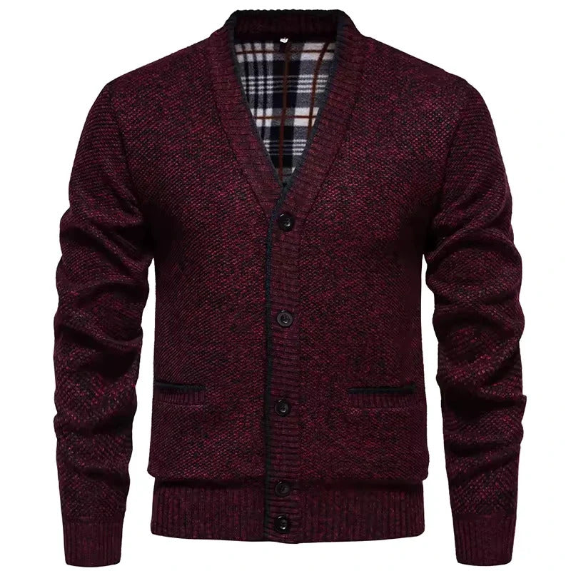 Heren Gebreid Vest met Knoopsluiting en V-hals