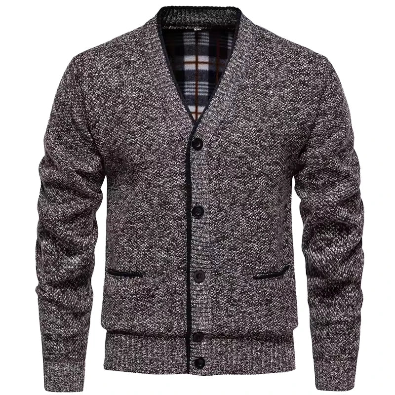 Heren Gebreid Vest met Knoopsluiting en V-hals