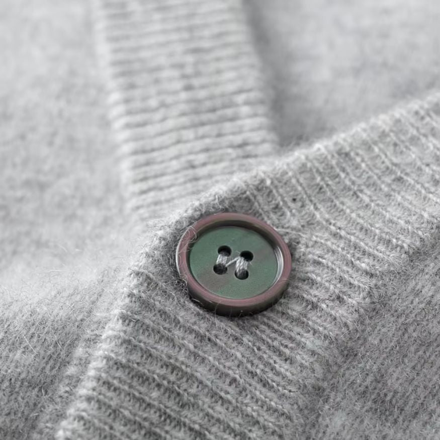 Heren Gebreid Vest met V-Hals en Knoopsluiting
